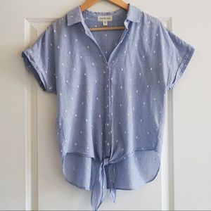 Cloth & Stone Tie-Front Button Down Blouse